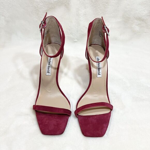 Charles David Heels Extra Dress Strappy Stiletto Magenta Pink Suede Sz 10M - Picture 4 of 15
